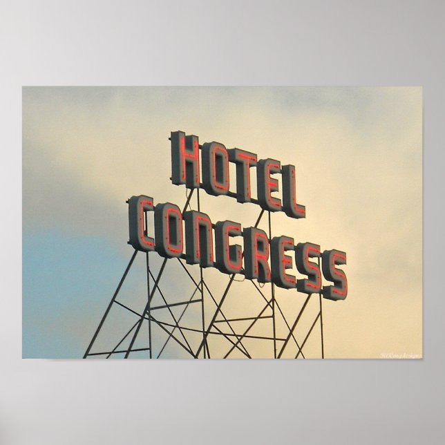 Hotel Congress Retro Wall Art Sign (Front)