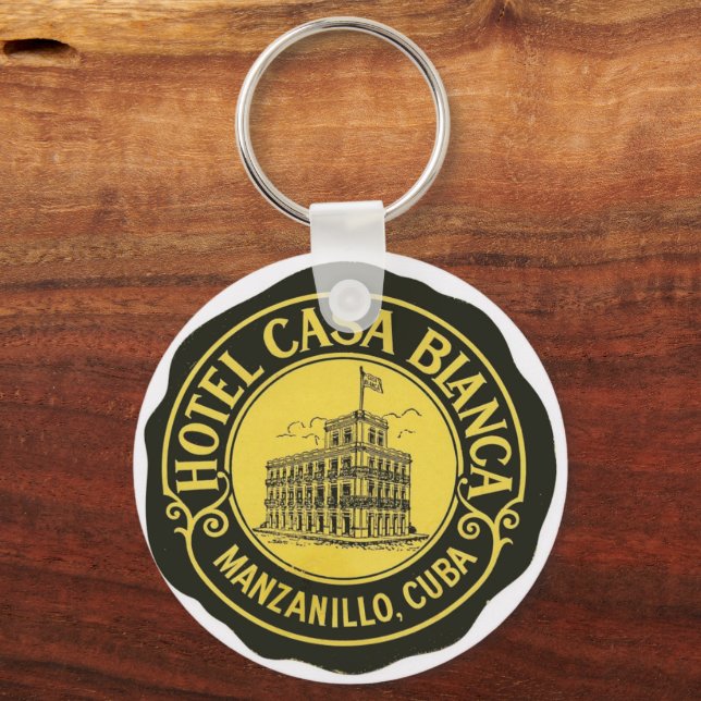 Hotel, Cuba, Vintage Keychain (Front)