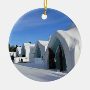 Hotel de Glace, Quebec, Canada Ceramic Ornament