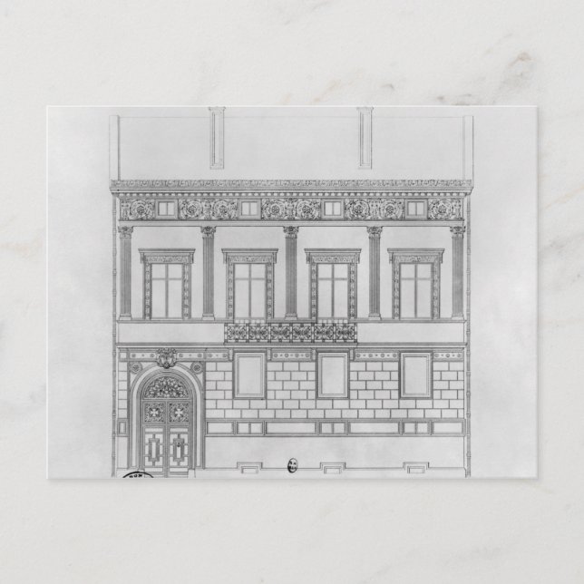 Hotel de Pourtales, facade, 1850 Postcard (Front)