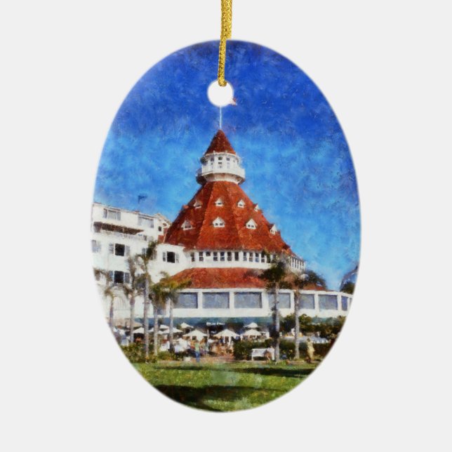 Hotel Del Coronado Ceramic Tree Decoration (Front)