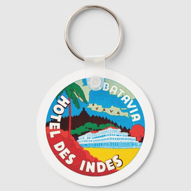 Hotel Des Indes Luggae Label Key Ring (Front)