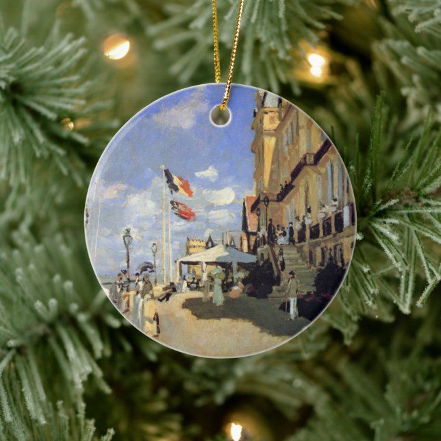 Hotel des Roches Noires, Trouville by Claude Monet Ceramic Ornament (Tree)
