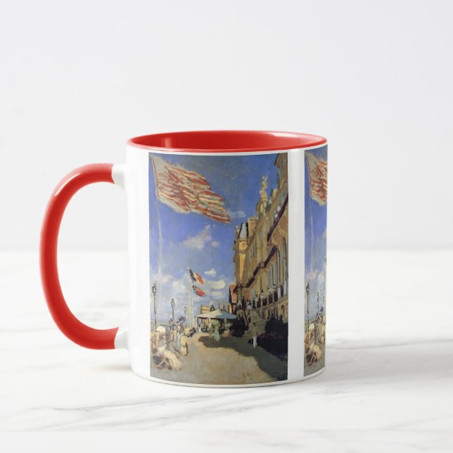 Hotel des Roches Noires, Trouville by Claude Monet Mug (Left)