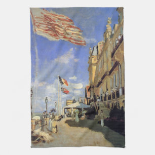 Hotel des Roches Noires, Trouville by Claude Monet Tea Towel