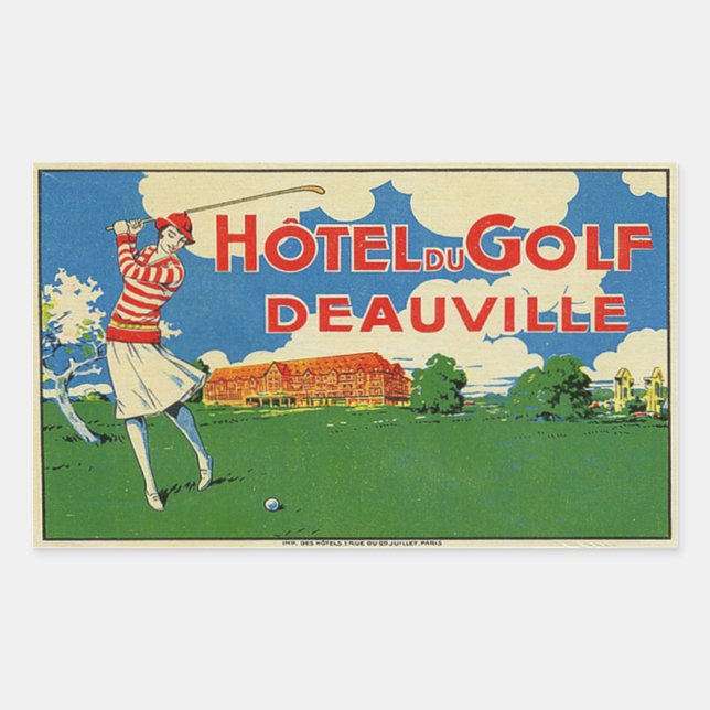 Hotel du Golf (Deauville France) Rectangular Sticker (Front)