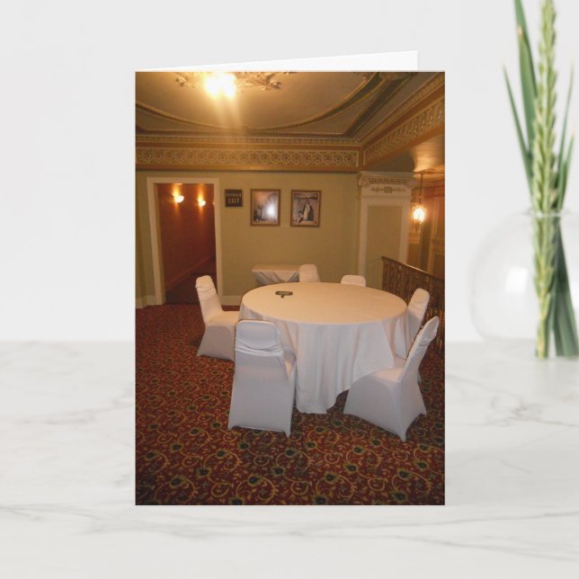 Hotel Duluth Covered Chairs & Tables Hallowe’en Card (Front)