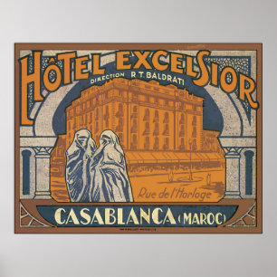 Hotel Excelsior Casablanca (Maroc), Vintage Poster