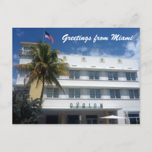 hotel greetings miami postcard