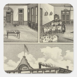 Hotel Hicks, Stockton, Kansas Square Sticker