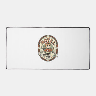 Hotel Hospitality Cat Hotel Hospitality Cat Vintag Desk Mat