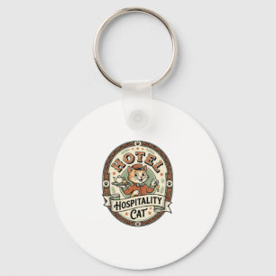 Hotel Hospitality Cat Hotel Hospitality Cat Vintag Key Ring