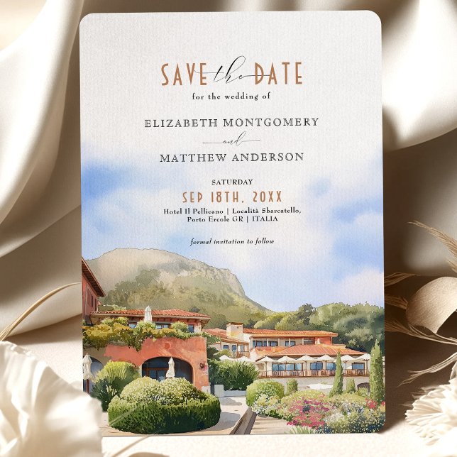 Hotel Il Pellicano Italian Wedding Save the Date Invitation (Creator Uploaded)