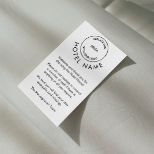 Hotel Logo Welcome Cards Guest Rooms Any Colour