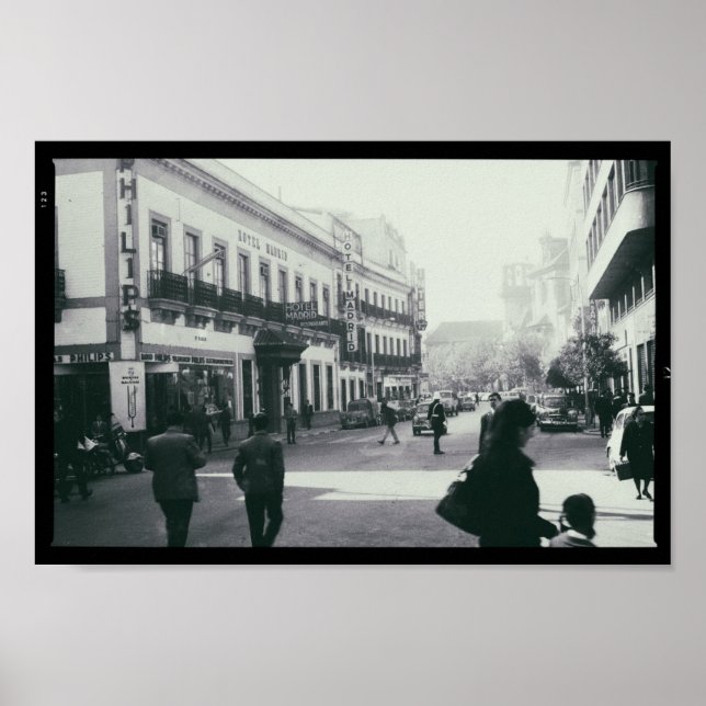 Hotel Madrid 1964 Spain Monochrome Poster (Front)