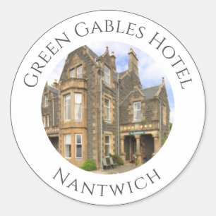 Hotel Name Plus Photo on a Sheet of Stickers