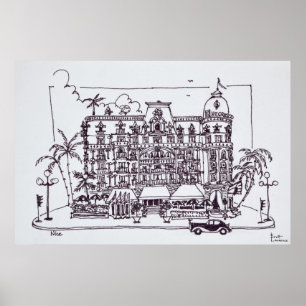 Hotel Negresco English Promenade   Nice, France Poster