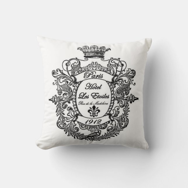 Hotel Paris French Market Style Pillow (Front)