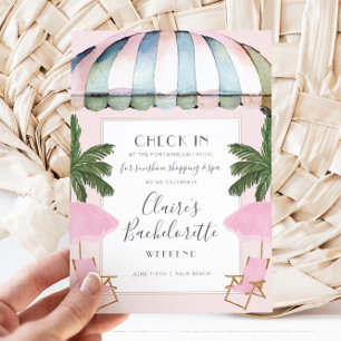 Hotel Pool Spa Bachelorette Weekend Invitation
