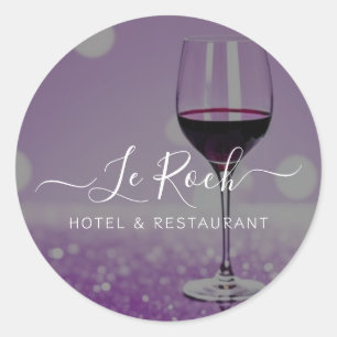 HOTEL & RESTAURANT BAR CAFE WINE CLASSIC ROUND STICKER