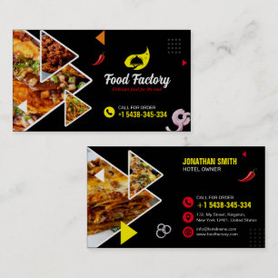Hotel, Restaurant, Cafe, Food Business Card + Logo
