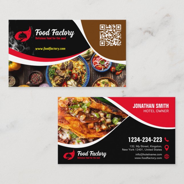 Hotel, Restaurant, Cafe, Grill Business Card +Logo (Front/Back)