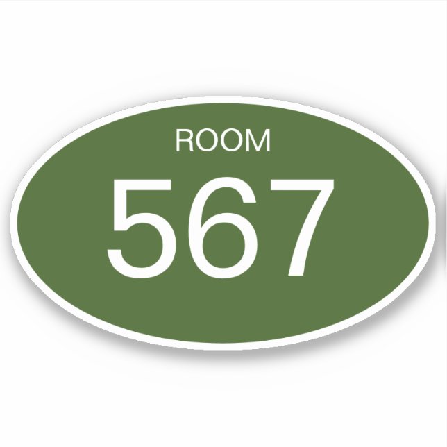 Hotel room door number template vinyl sticker (Front)