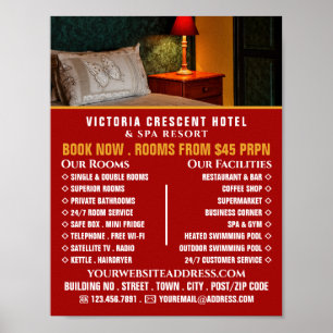 Hotel Room, Hotel Accommodation Advertising Poster
