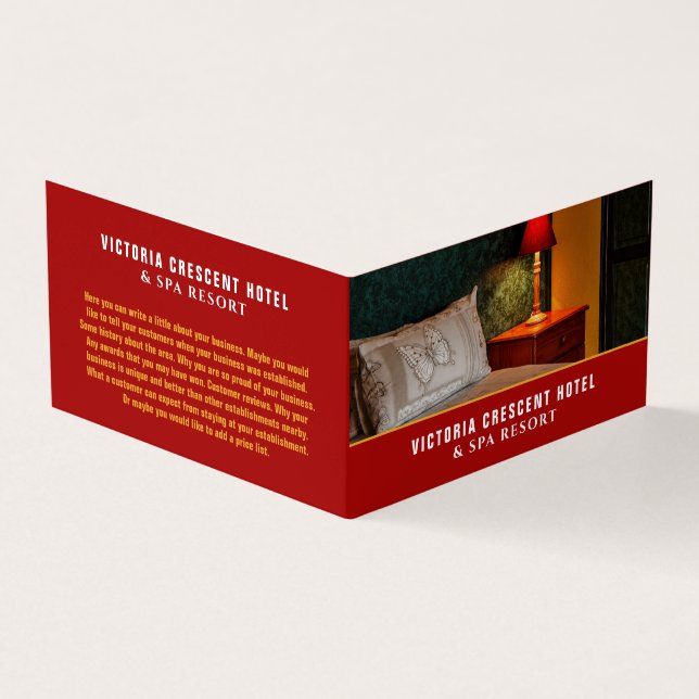 Hotel Room, Hotel Accommodation Detailed Business Card (Outside)