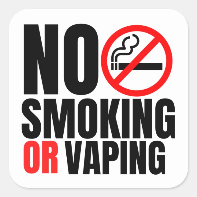 Hotel room no smoking sign  square sticker (Front)