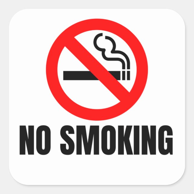 Hotel room no smoking sign  square sticker (Front)
