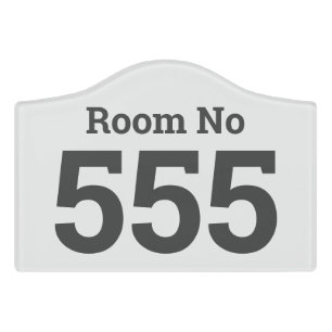 Hotel Room Number in Bold on a Door Sign