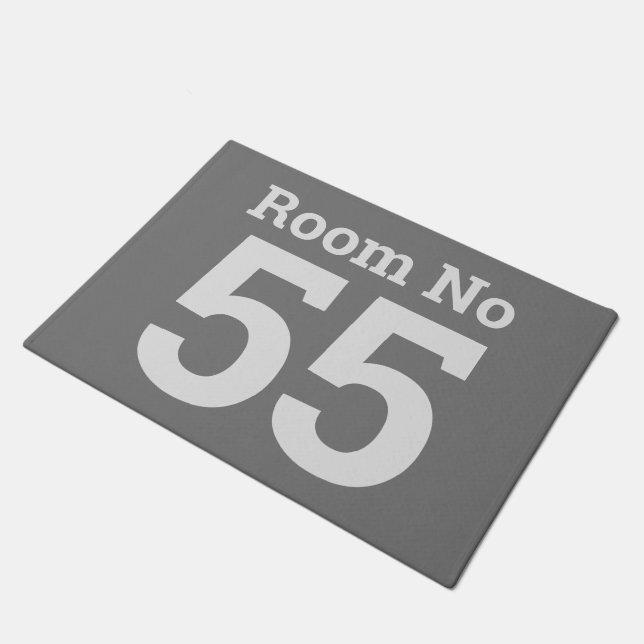 Hotel Room Number in Bold on a  Doormat (Angled)