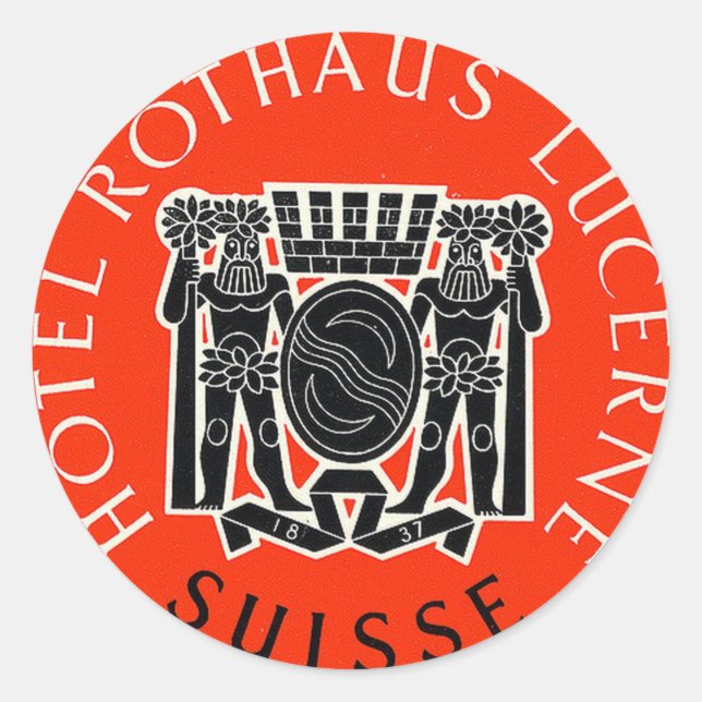 Hotel Rothaus Lucerne Switzerland Travel Sticker (Front)