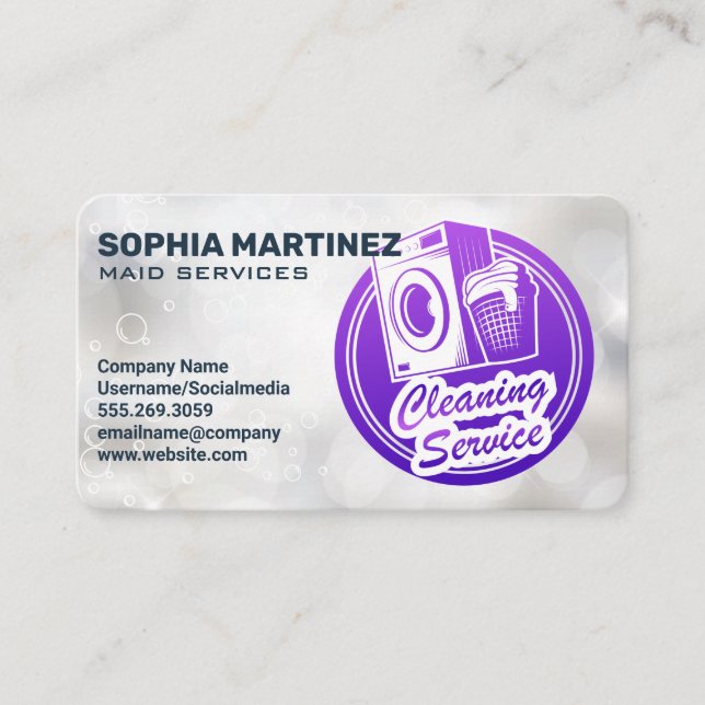 Hotel Services | Maid | Laundry Business Card (Front)
