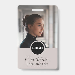 Hotel Staff Photo ID Logo Script Name Badge