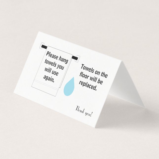 Hotel Towel Sign Business Card (Front)