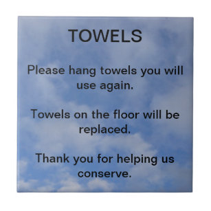 Hotel Towel Sign Tile