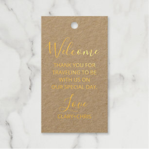 Hotel Welcome Tags, Out of Town Wedding Gift Bag T Gift Tags