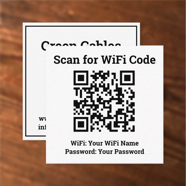 Hotel Wifi Details Plus QR Code Plus Address on a Calling Card (Creator Uploaded)