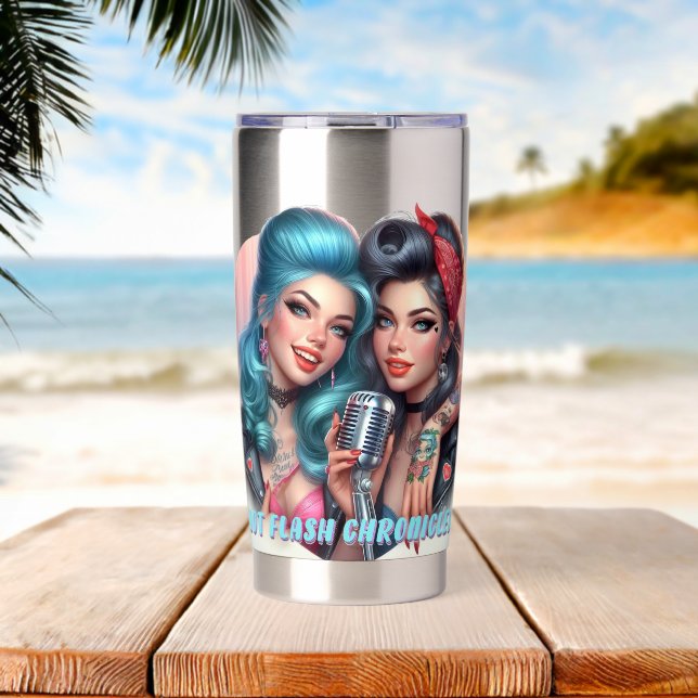 Hotflash Chronicles Tumbler –Sip, Laugh, Repeat (Beach (Rotated))
