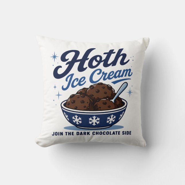 Hoth Ice Cream Dark Chocolate Funny Cushion (Front)