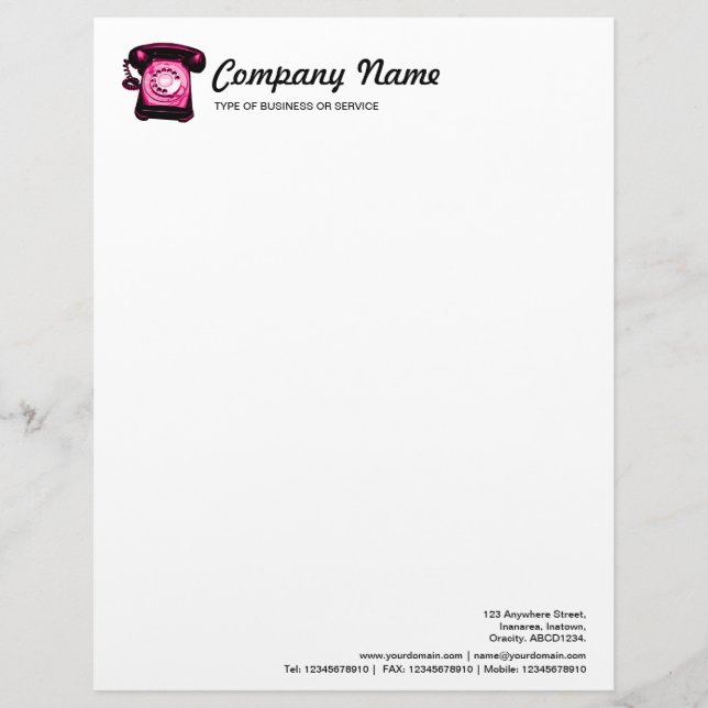 Hotline - Crimson Letterhead Design (Front)