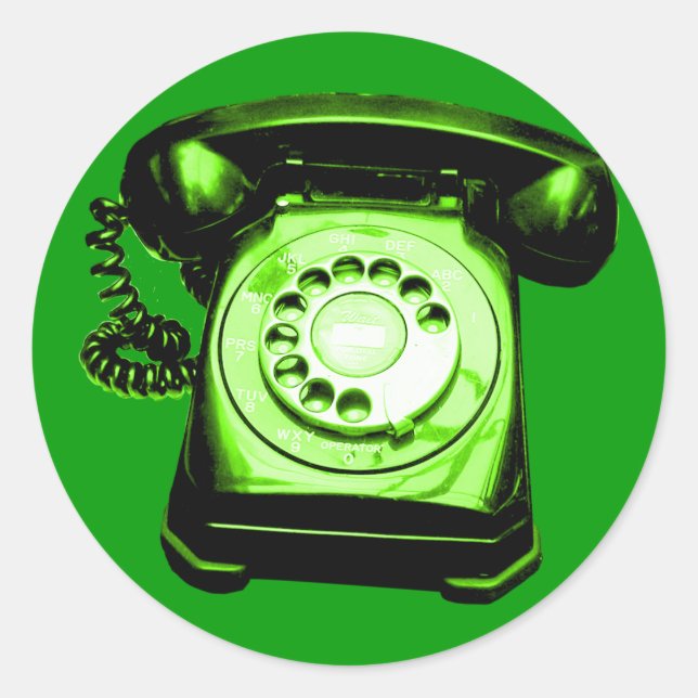 Hotline Green Classic Round Sticker (Front)