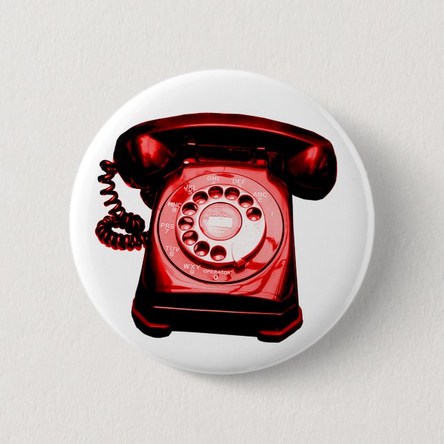 Hotline Red 6 Cm Round Badge (Front)