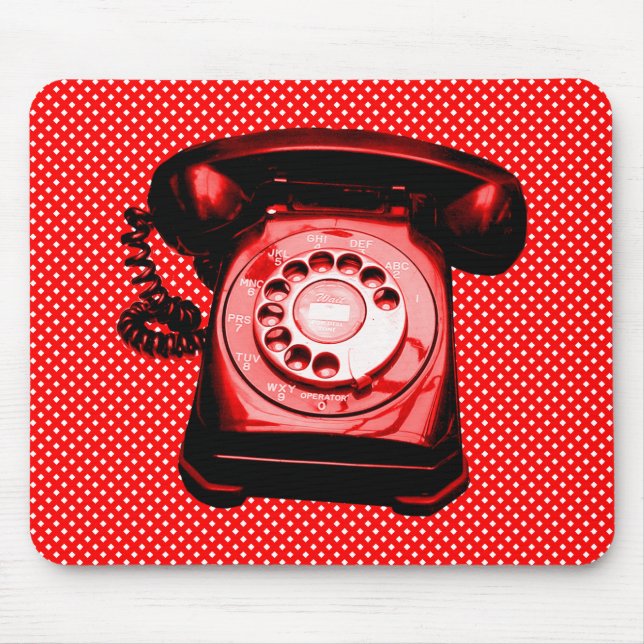 Hotline - Red Net Pattern Mouse Pad (Front)