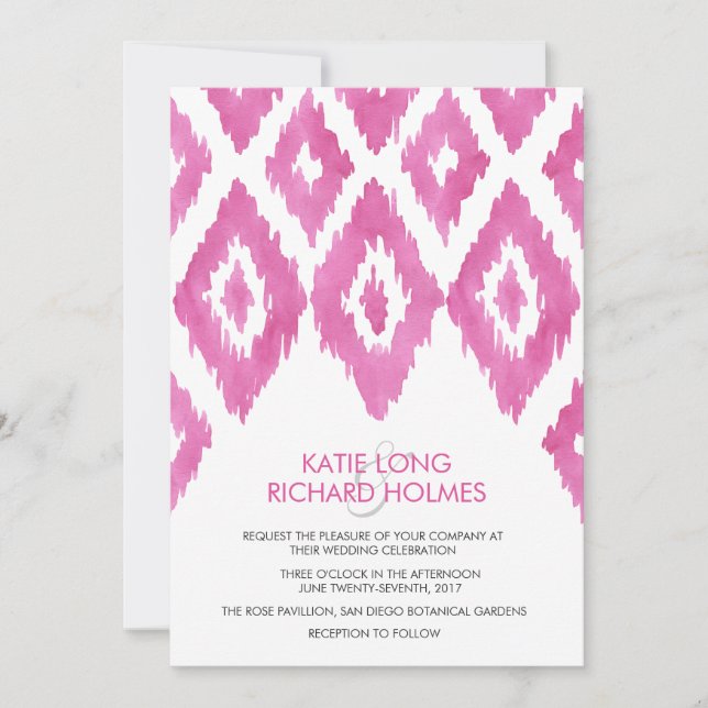 HotPink Ikat Invitation (Front)