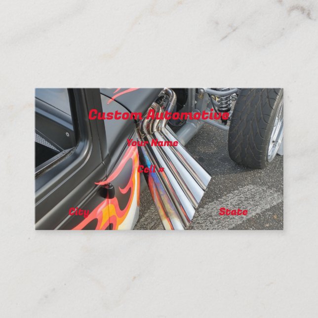 Hotrod Exhaust Pipe Business  Card (Front)