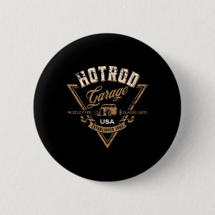 Hotrod Garage Usa Clic Car Hotrod Distressed Desig 6 Cm Round Badge
