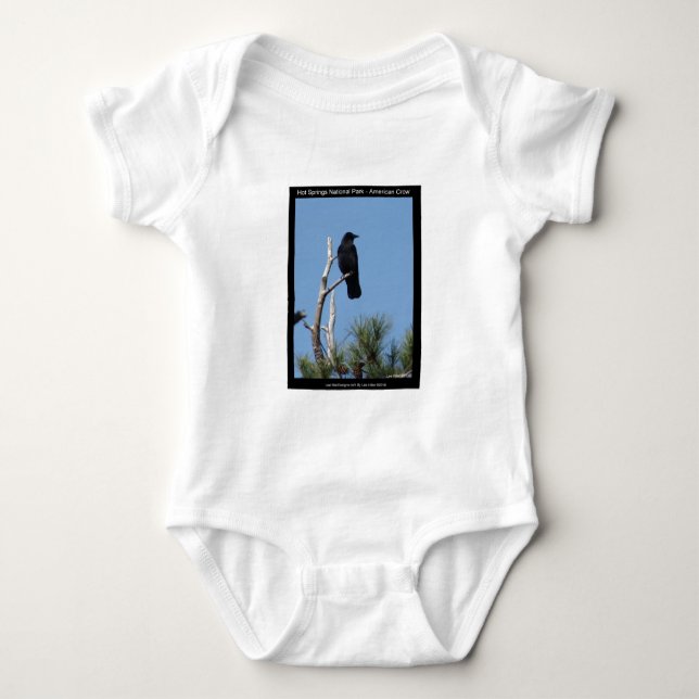 Hots Springs National Park, AR - American Crow Baby Bodysuit (Front)